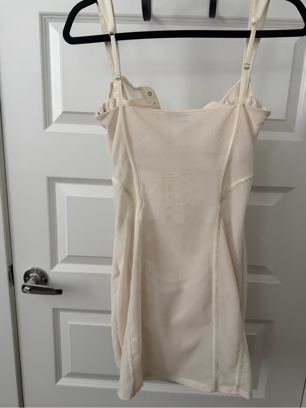 Oh Polly Cream Lace-Up Corset Mini Dress - Picture 3 of 4